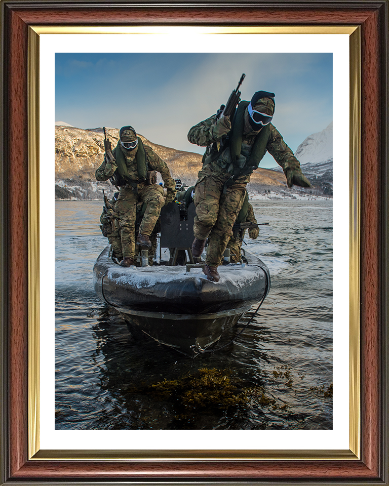 Royal Marines Commandos During a cold weather beach Landing exercise Photo Print Hampshire Prints 10 x 8 Classic Frame Yes