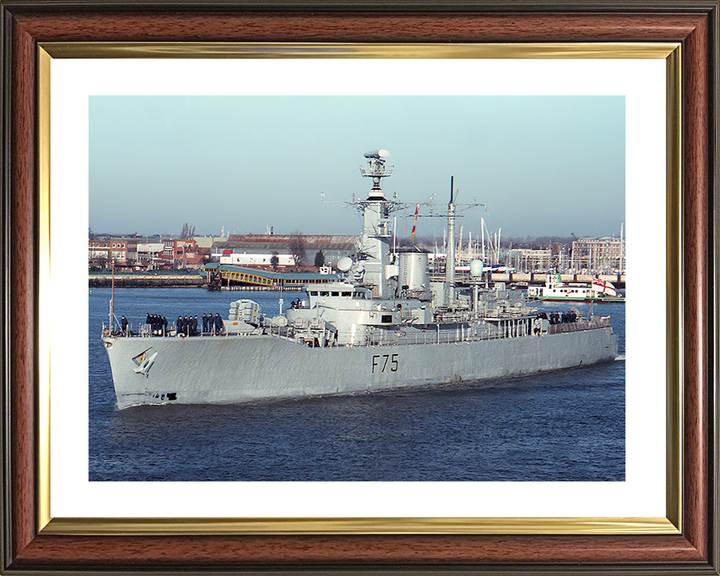 HMS Charybdis (F75) Royal Navy Leander Class Frigate Leaving Portsmouth Photo Print Wall Art Decor Posters, Prints, & Visual Artwork Hampshire Prints 10 x 8 Classic Frame Yes