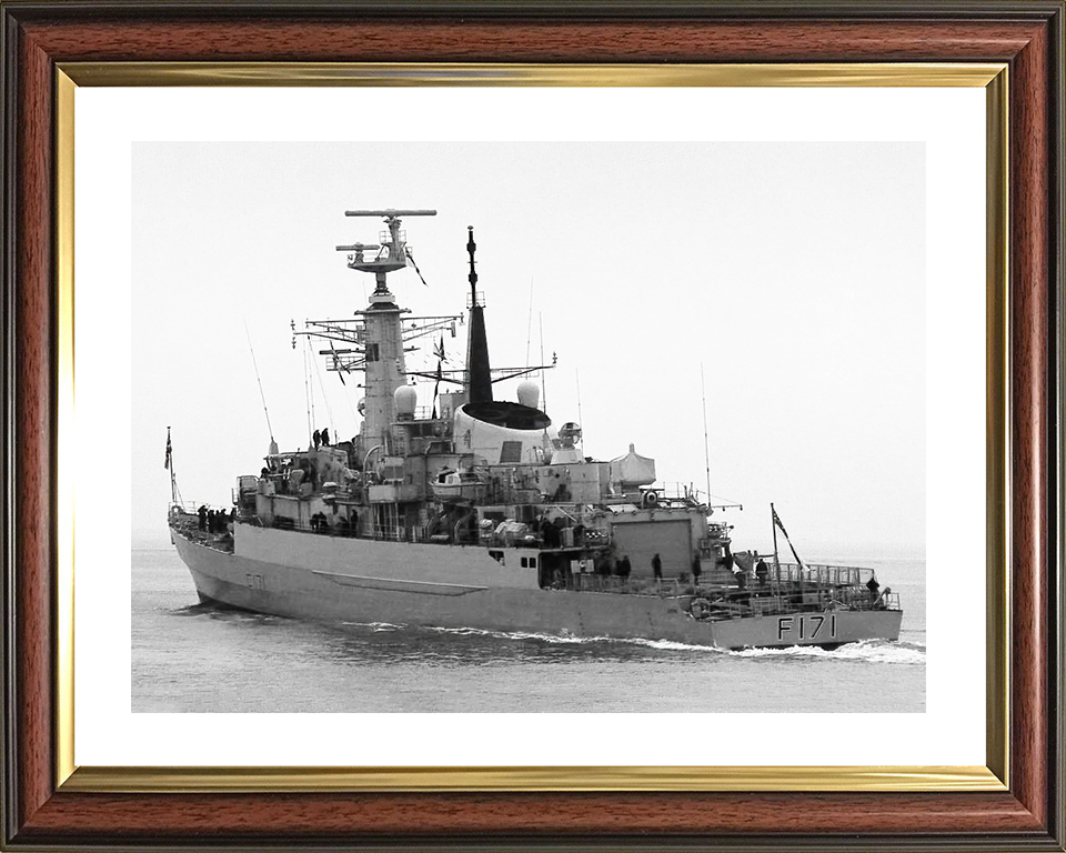 HMS Active (F171) Royal Navy Type 21 Frigate Port Quarter View Photo Print Wall Art Decor Posters, Prints, & Visual Artwork Hampshire Prints 10 x 8 Classic Frame Yes