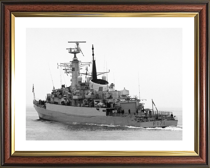 HMS Active (F171) Royal Navy Type 21 Frigate Port Quarter View Photo Print Wall Art Decor Posters, Prints, & Visual Artwork Hampshire Prints 10 x 8 Classic Frame Yes
