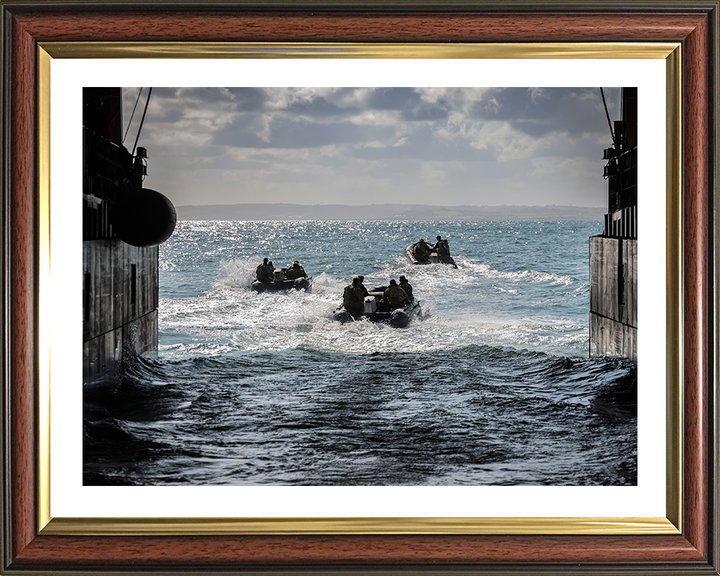 Royal Marines Deploy From RFA Lyme Bay Photo Print - Commando Hampshire Prints 10 x 8 Classic Frame Yes