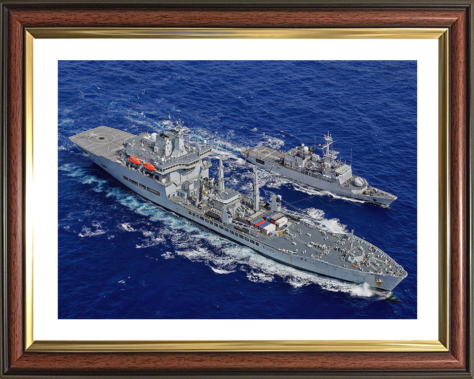 RFA Wave Knight (A389) Photo Print - During a RAS - Royal Fleet Auxiliary Wave Class Tanker Hampshire Prints 10 x 8 Classic Frame Yes
