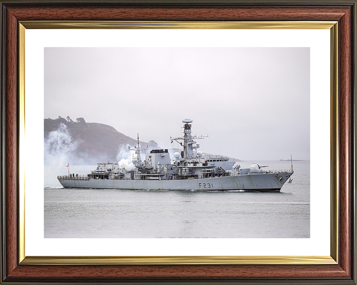 HMS Argyll (F231) Royal Navy Type 23 Frigate Firing Photo Print Wall Art Decor Posters, Prints, & Visual Artwork Hampshire Prints 10 x 8 Classic Frame Yes