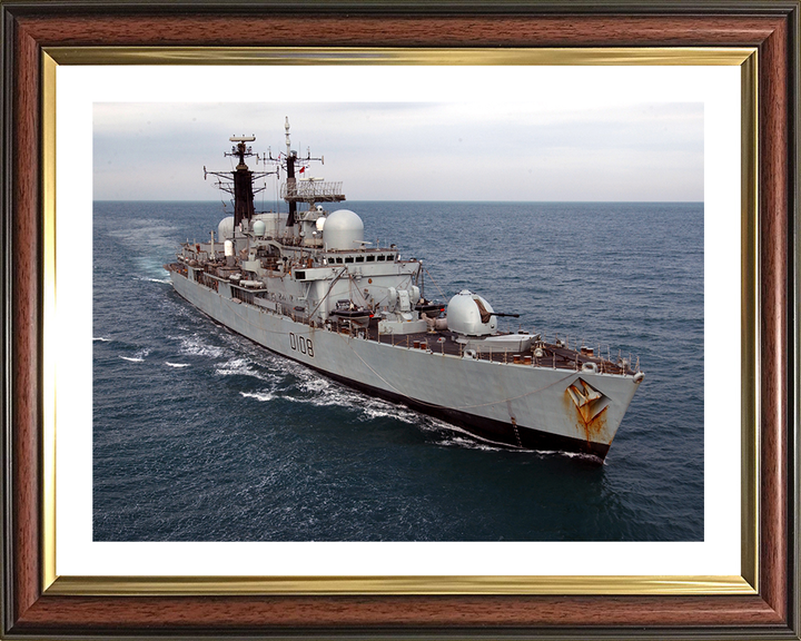 HMS Cardiff (D108) Photo Print - At Sea 2002 - Royal Navy Type 42 Destroyer Hampshire Prints 10 x 8 Classic Frame Yes