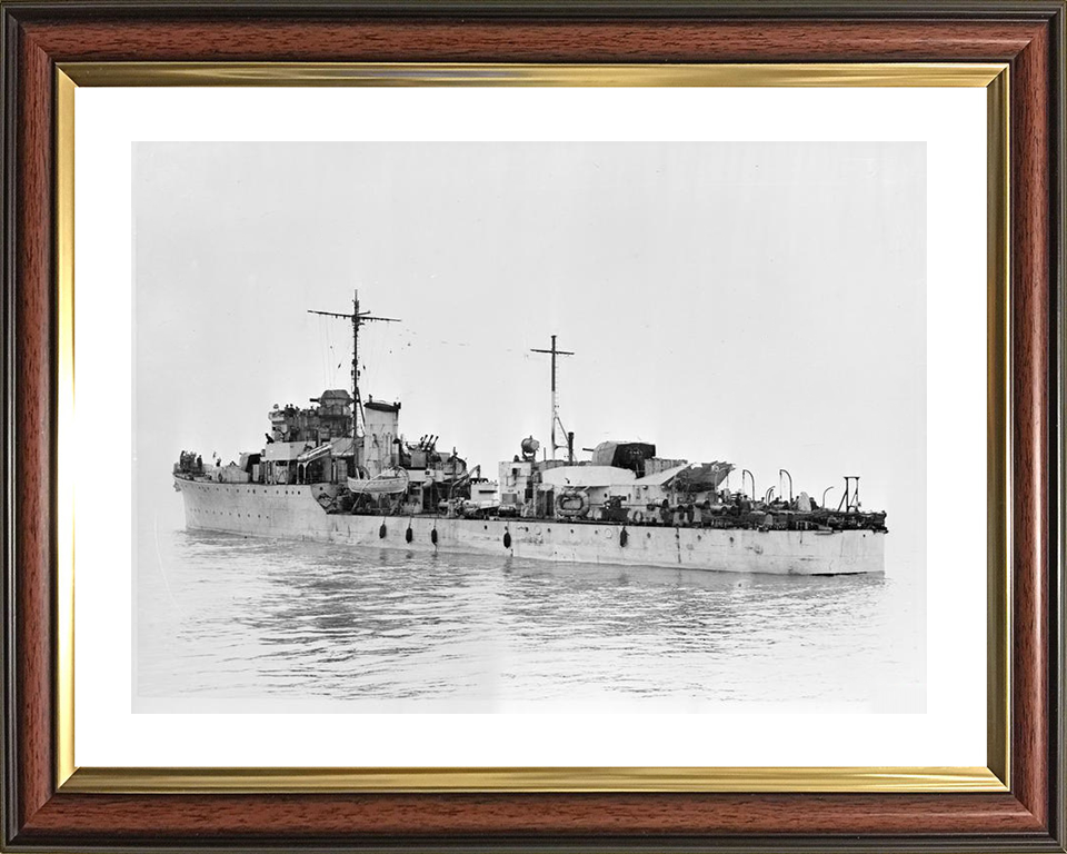 HMS Albrighton (L12) Royal Navy Hunt Class Destroyer Port Side View Photo Print Wall Art Naval Decor Posters, Prints, & Visual Artwork Hampshire Prints 10 x 8 Classic Frame Yes