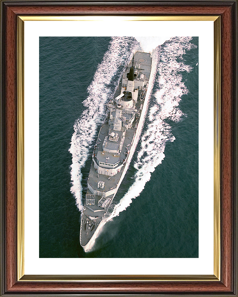 HMS Broadsword (F88) Royal Navy Type 22 Frigate From Above Photo Print Wall Art Decor Posters, Prints, & Visual Artwork Hampshire Prints 10 x 8 Classic Frame Yes