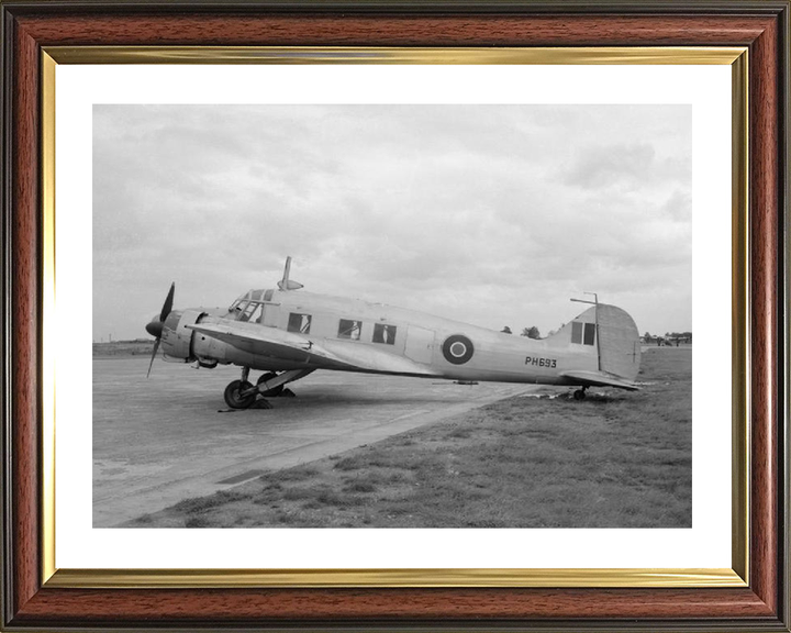 RAF Avro 652A Anson on the Ground Photo Print - Royal Air Force Aircraft Hampshire Prints 10 x 8 Classic Frame Yes