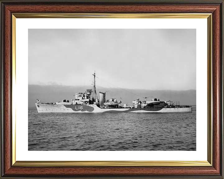 HMS Stevenstone (L16) Photo Print - Port Side 1947 - Royal Navy Hunt Class Destroyer Posters, Prints, & Visual Artwork Hampshire Prints 10 x 8 Classic Frame Yes