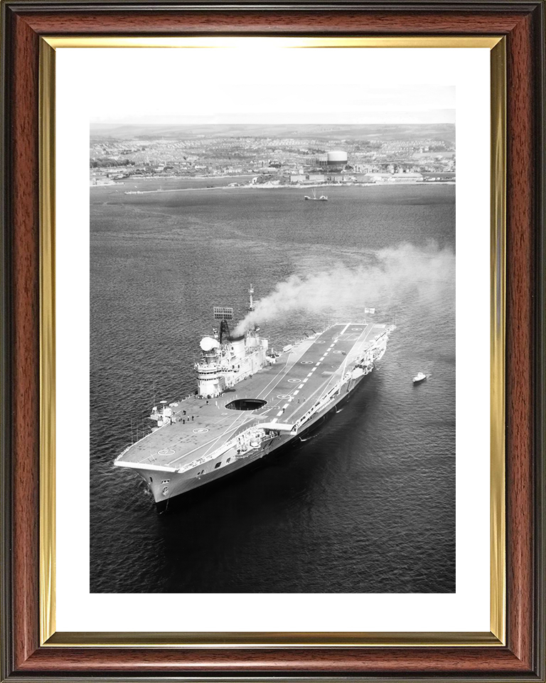 HMS Eagle (R05) Royal Navy Audacious Class Aircraft Carrier High Port Bow View Photo Print Wall Art Decor Posters, Prints, & Visual Artwork Hampshire Prints 10 x 8 Classic Frame Yes