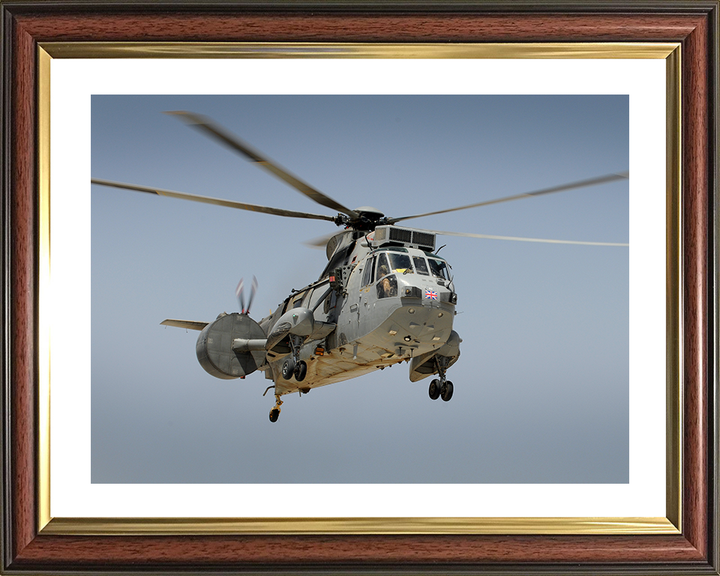Sea King Helicopter Flying Over Afghanistan 2011 Photo Print - Royal Navy Aircraft Posters, Prints, & Visual Artwork Hampshire Prints 10 x 8 Classic Frame Yes