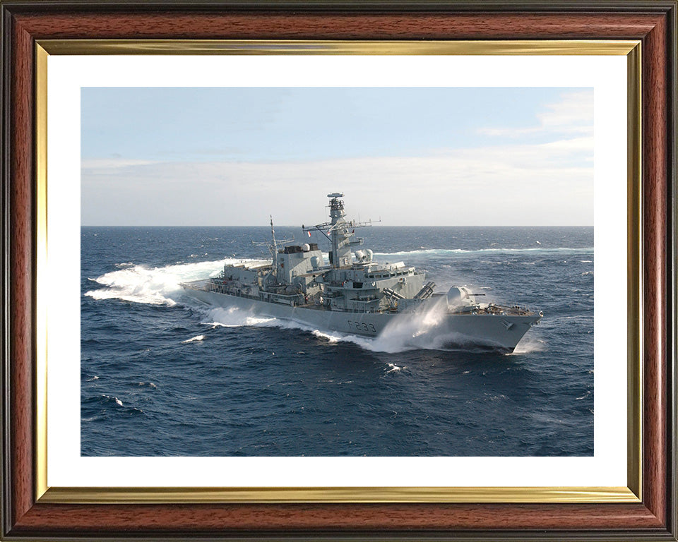 HMS Marlborough (F233) Photo Print - Turning To Port - Royal Navy Type 23 Frigate Hampshire Prints 10 x 8 Classic Frame Yes