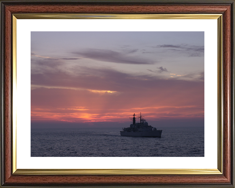HMS Newcastle (D87) Photo Print - At Sunset 2000 - Royal Navy Type 42 Destroyer