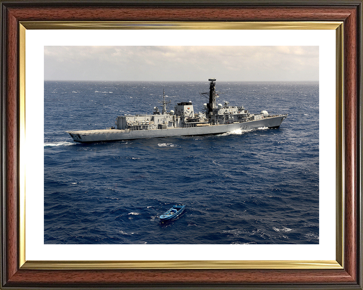 HMS Argyll (F231) Photo Print - Fast Boat Boarding 2014 - Royal Navy Type 23 Frigate Posters, Prints, & Visual Artwork Hampshire Prints 10 x 8 Classic Frame Yes