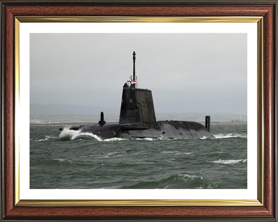 HMS Anson (S123) Photo Print - Port Side - Royal Navy Astute Class Submarine Hampshire Prints 10 x 8 Classic Frame Yes