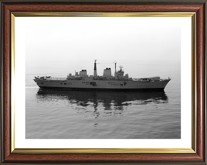 HMS Invincible (R05) Photo Print - At Sea 1990 - Royal Navy Invincible Class Aircraft Carrier Hampshire Prints 10 x 8 Classic Frame Yes