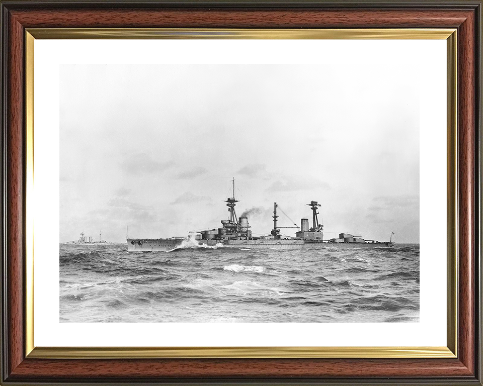 HMS Agincourt (1913) Royal Navy Battleship Photo Print Warship Wall Art Posters, Prints, & Visual Artwork Hampshire Prints 10 x 8 Classic Frame Yes
