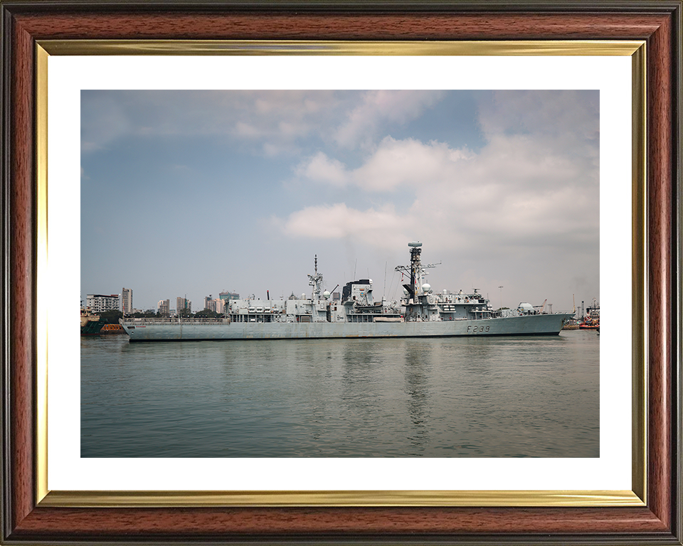 HMS Richmond (F239) Photo Print - Enters Mumbai 2025 - Royal Navy Type 23 Frigate Posters, Prints, & Visual Artwork Hampshire Prints 10 x 8 Classic Frame Yes