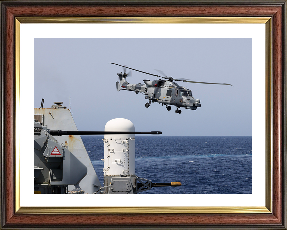 Wildcat Helicopter With Phalanx Weapon System Photo Print - Royal Navy Aircraft Hampshire Prints 10 x 8 Classic Frame Yes
