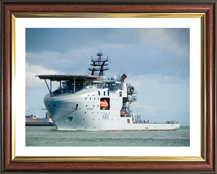 RFA Proteus (K60) Photo Print - Port Side View - Royal Fleet Auxiliary Ocean Surveillance Ship Hampshire Prints 10 x 8 Classic Frame Yes