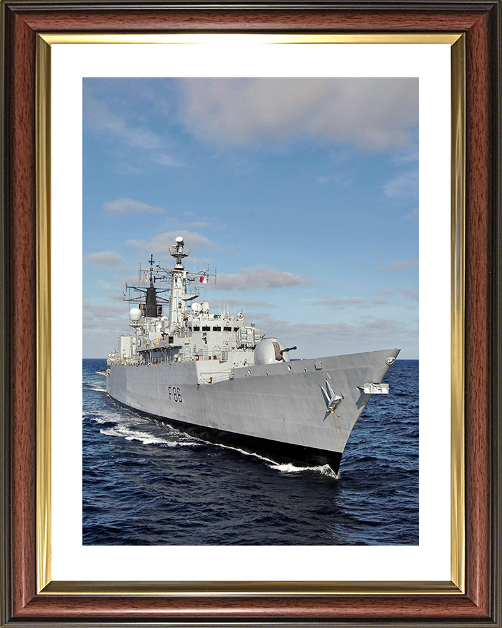 HMS Campbeltown (F86) Royal Navy Type 22 Frigate Starboard Bow View Photo Print Wall Art Decor Posters, Prints, & Visual Artwork Hampshire Prints 10 x 8 Classic Frame Yes