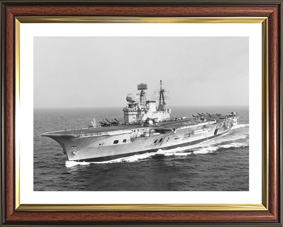 HMS Eagle (R05) Photo Print - Flight Deck View - Royal Navy Audacious Class Aircraft Carrier Hampshire Prints 10 x 8 Classic Frame Yes