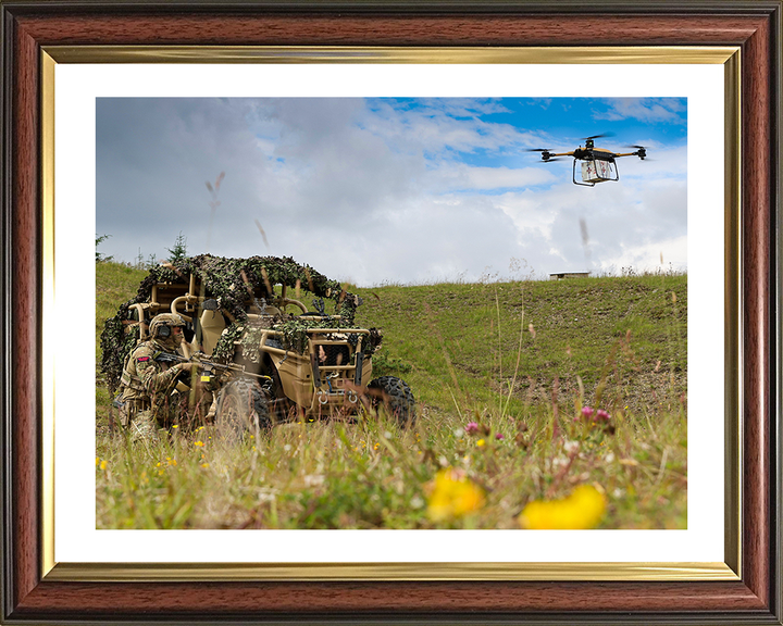 Royal Marines Commando with Malloy Aeronautics Drone Photo Print Hampshire Prints 10 x 8 Classic Frame Yes