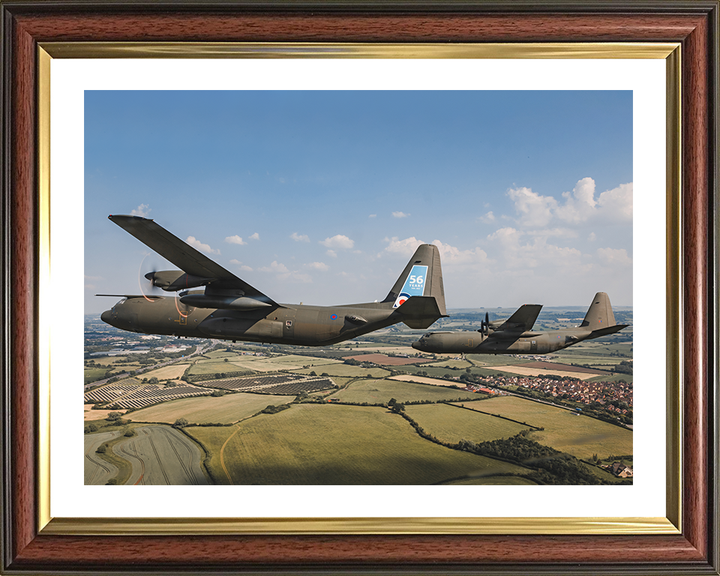 RAF Hercules C-130J Final Flypast Photo Print - Royal Air Force Aircraft Hampshire Prints 10 x 8 Classic Frame Yes