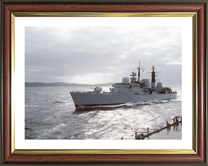 HMS Liverpool (D92) Photo Print - At Sea 1986 - Royal Navy Type 42 Destroyer Hampshire Prints 10 x 8 Classic Frame Yes