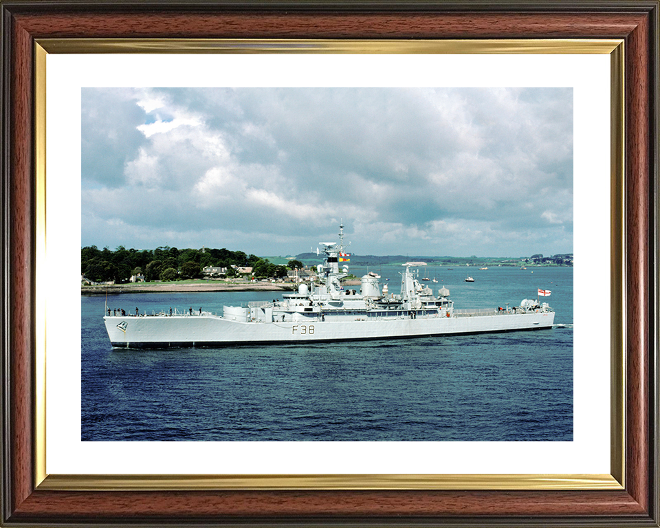 HMS Arethusa (F38) Royal Navy Leander Class Port Side View In Colour Frigate Photo Print Wall Art Decor Posters, Prints, & Visual Artwork Hampshire Prints 10 x 8 Classic Frame Yes