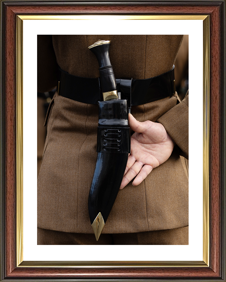 British Army Royal Gurkha Rifles Kukri Knife Close Up 2025 Photo Print Wall Art Poster Posters, Prints, & Visual Artwork Hampshire Prints 10 x 8 Classic Frame Yes