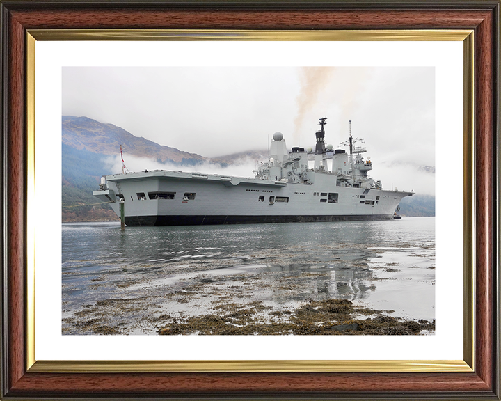 HMS Ark Royal (R07) Royal Navy Invincible Class Aircraft Carrier On The Clyde Photo Print Wall Art Decor Posters, Prints, & Visual Artwork Hampshire Prints 10 x 8 Classic Frame Yes