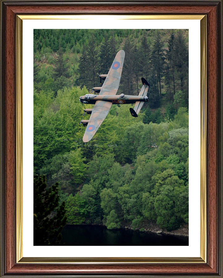 RAF Lancaster Bomber in Flight Photo Print - Royal Air Force Aircraft Hampshire Prints 10 x 8 Classic Frame Yes