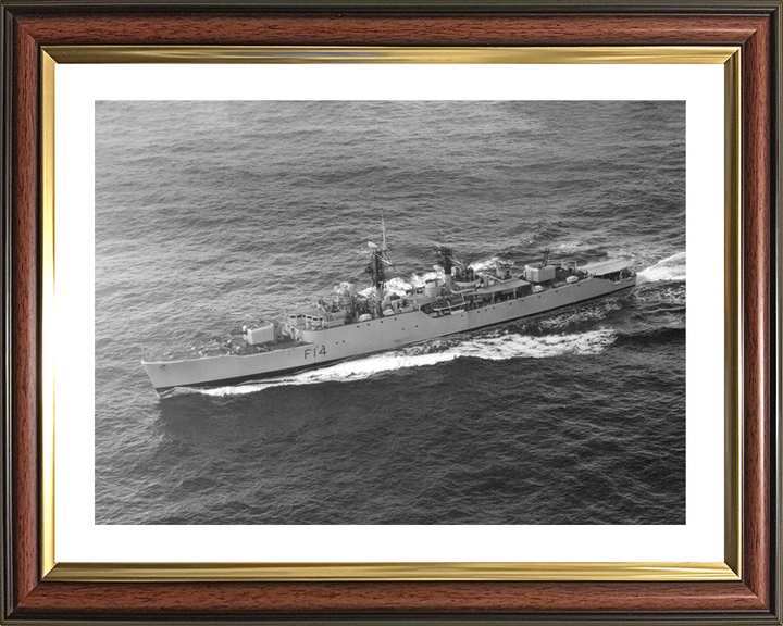 HMS Leopard (F14) Photo Print - Port Side View - Royal Navy Leopard Class Frigate Posters, Prints, & Visual Artwork Hampshire Prints 10 x 8 Classic Frame Yes