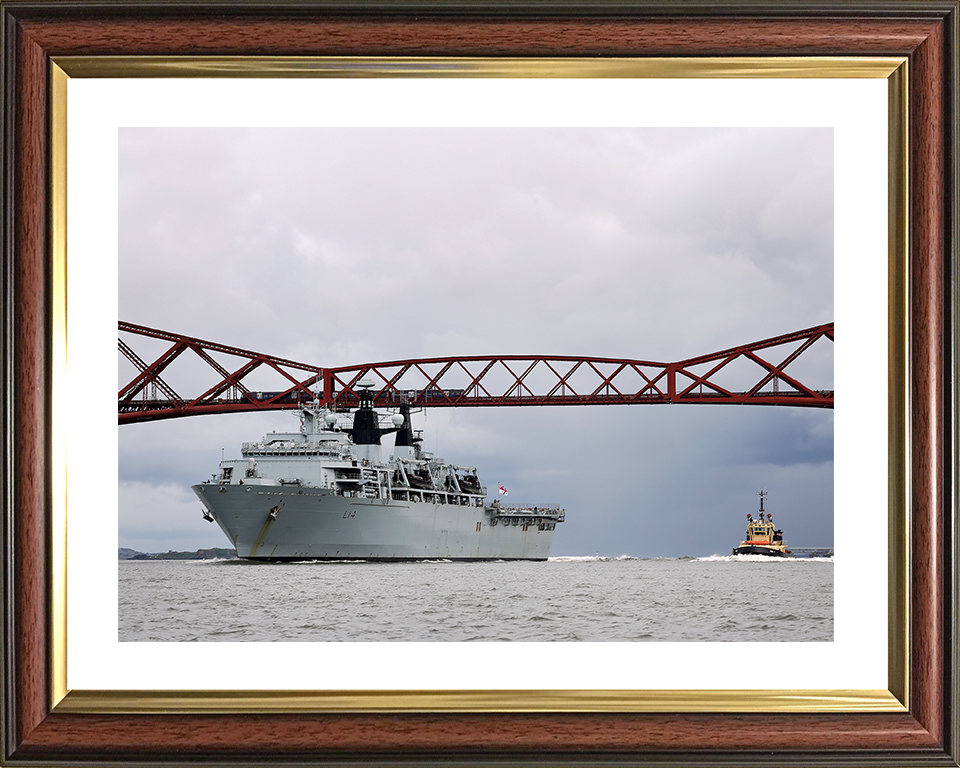 HMS Albion (L14) Royal Navy Albion Class Amphibious Ship Firth of Forth Photo Print Wall Art Naval Decor Posters, Prints, & Visual Artwork Hampshire Prints 10 x 8 Classic Frame Yes