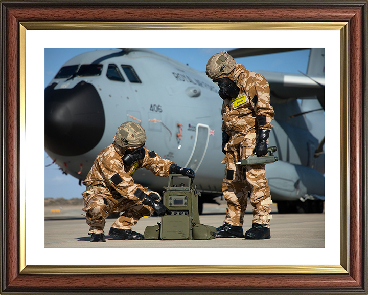RAF Regiment CBRN Team Photo Print - Royal Air Force Hampshire Prints 10 x 8 Classic Frame Yes