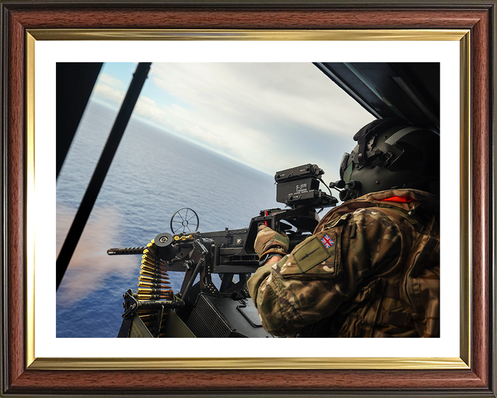 Royal Marines firing M3M from a Wildcat Helicopter Photo Print Hampshire Prints 10 x 8 Classic Frame Yes