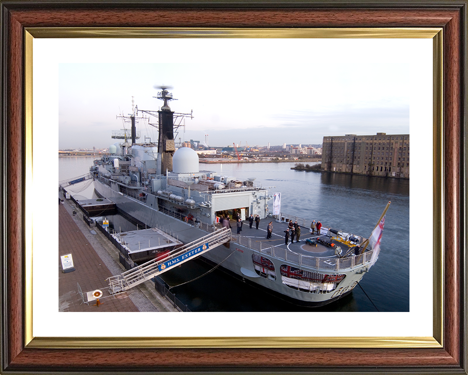 HMS Exeter (D89) Photo Print - London Boat Show 2008 - Royal Navy Type 42 Destroyer Posters, Prints, & Visual Artwork Hampshire Prints 10 x 8 Classic Frame Yes