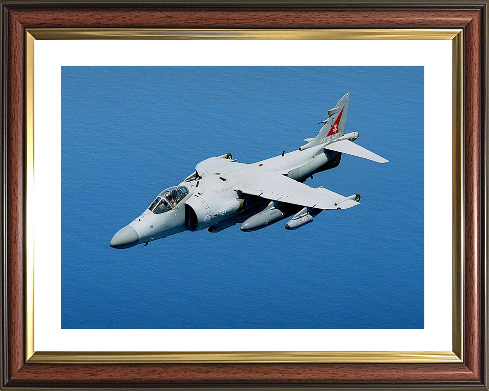 Harrier FA2 Jet in Flight 2001 Photo Print - Royal Navy Aircraft Posters, Prints, & Visual Artwork Hampshire Prints 10 x 8 Classic Frame Yes