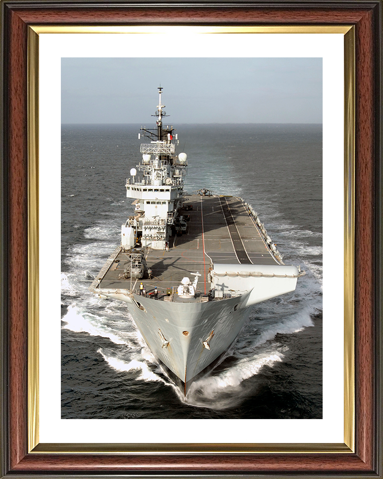 HMS Illustrious (R06) Photo Print - Joint Warrior 2008 - Royal Navy Invincible Class Aircraft Carrier Hampshire Prints 10 x 8 Classic Frame Yes
