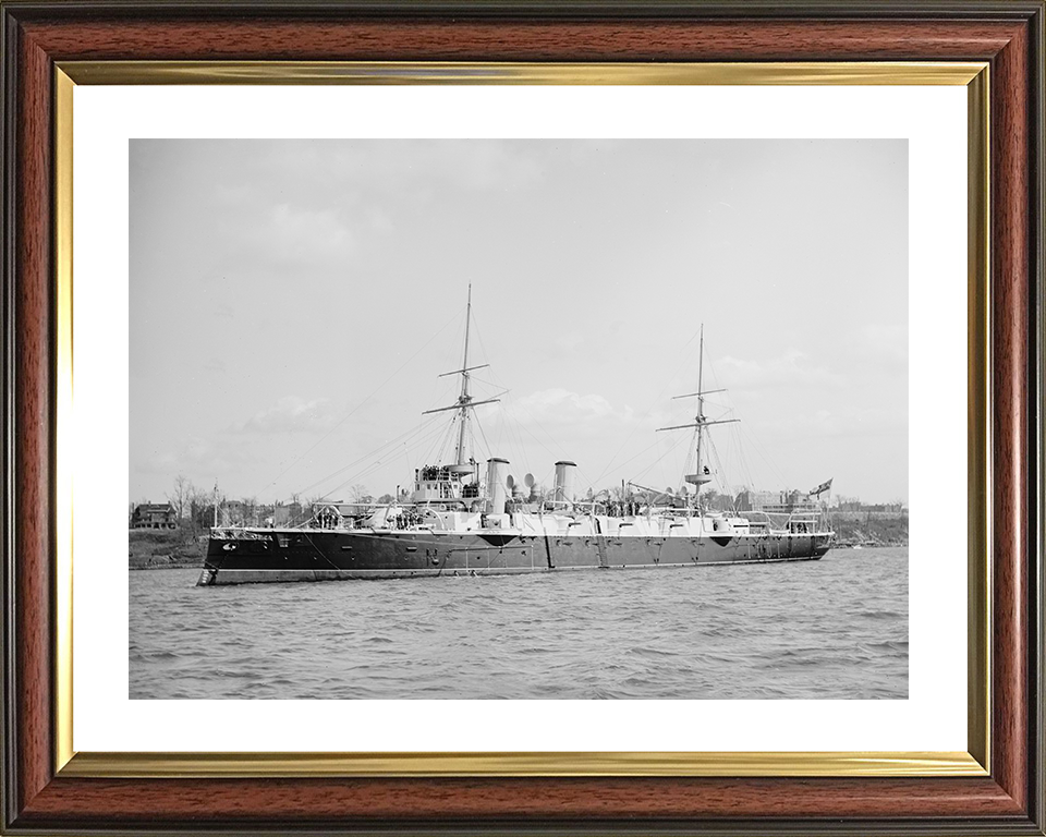 HMS Australia (1886) Royal Navy Orlando Class Cruiser Port Side View Photo Print Wall Art Decor Posters, Prints, & Visual Artwork Hampshire Prints 10 x 8 Classic Frame Yes
