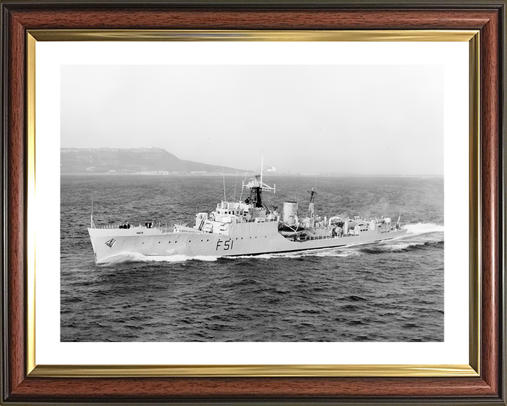 HMS Grafton (F51) Photo Print - Underway - Royal Navy Blackwood Class Frigate Hampshire Prints 10 x 8 Classic Frame Yes