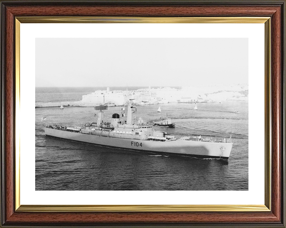 HMS Dido (F104) Royal Navy Leander Class Frigate Valletta Malta Photo Print Wall Art Decor Posters, Prints, & Visual Artwork Hampshire Prints 10 x 8 Classic Frame Yes