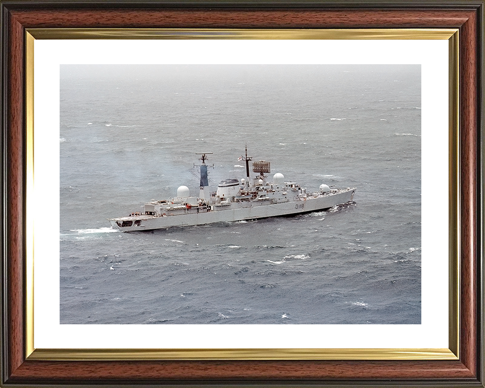 HMS Coventry (D118) Royal Navy Type 42 Destroyer In Open Sea Photo Print Wall Art Decor Posters, Prints, & Visual Artwork Hampshire Prints 10 x 8 Classic Frame Yes