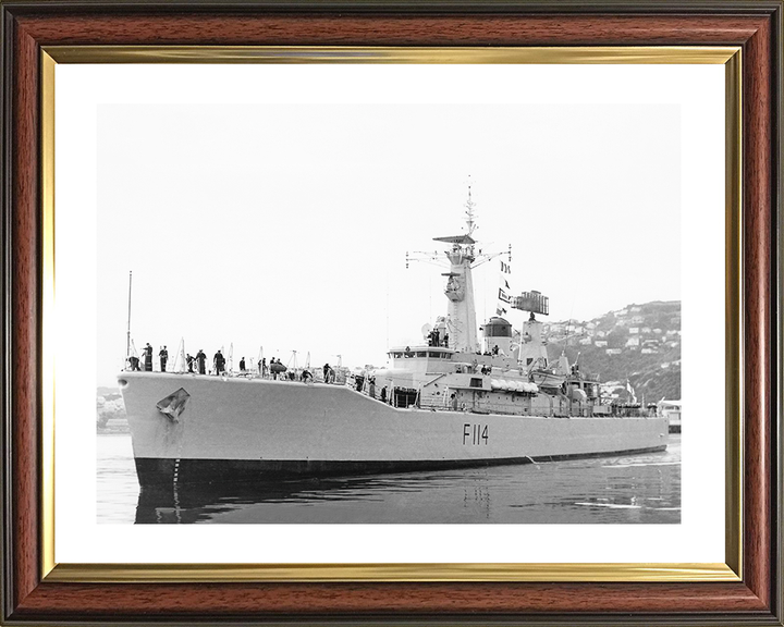 HMS Ajax (F114) Royal Navy Leander Class Frigate Photo Print Warship Wall Art Posters, Prints, & Visual Artwork Hampshire Prints 10 x 8 Classic Frame Yes