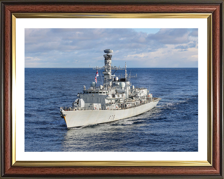 HMS Portland (F79) Photo Print - Port Bow View Underway - Royal Navy Type 23 Frigate Hampshire Prints 10 x 8 Classic Frame Yes