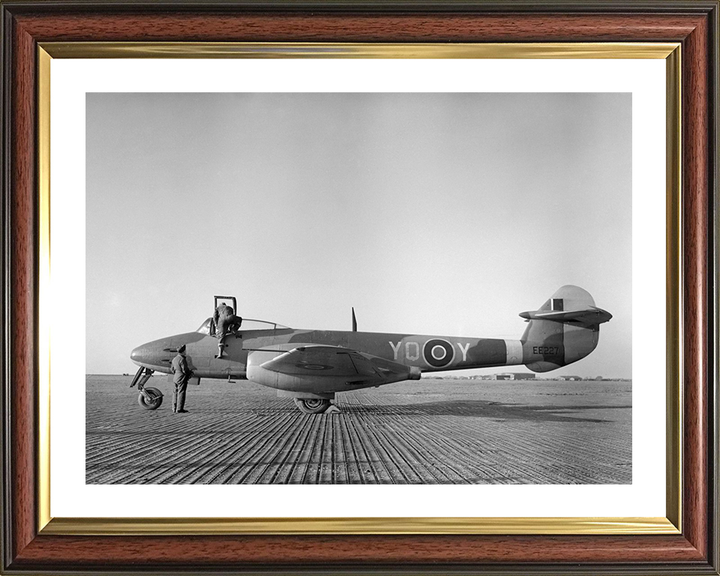 RAF Gloster Meteor Mark I on the ground Photo Print - Royal Air Force Aircraft Hampshire Prints 10 x 8 Classic Frame Yes