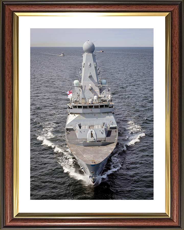 HMS Defender (D36) Royal Navy Type 45 Destroyer At Sea Bow View Photo Print Wall Art Decor Posters, Prints, & Visual Artwork Hampshire Prints 10 x 8 Classic Frame Yes