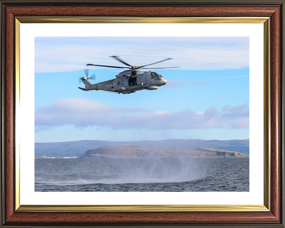 Merlin Helicopter Hovering above the sea Photo Print - Royal Navy Aircraft