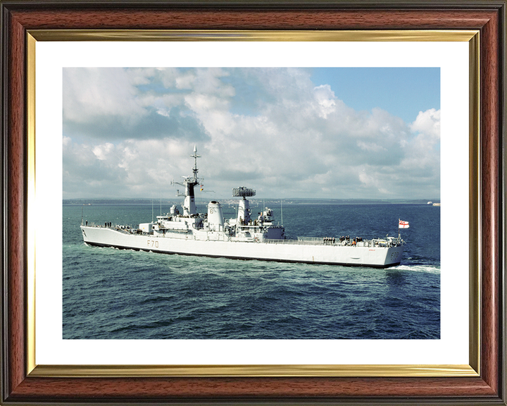 HMS Apollo (F70) Royal Navy Leander Class Frigate Leaving Port Photo Print Wall Art Decor Posters, Prints, & Visual Artwork Hampshire Prints 10 x 8 Classic Frame Yes