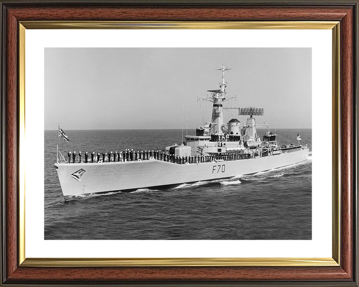 HMS Apollo (F70) Royal Navy Leander Class Frigate Cheering Ship Photo Print Wall Art Decor Posters, Prints, & Visual Artwork Hampshire Prints 10 x 8 Classic Frame Yes